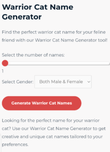 Warrior Cat Name Generator tool